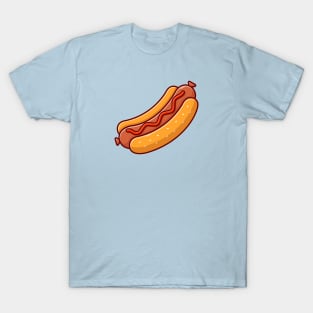 Hotdog Cartoon Vector Icon Illustration (5) T-Shirt